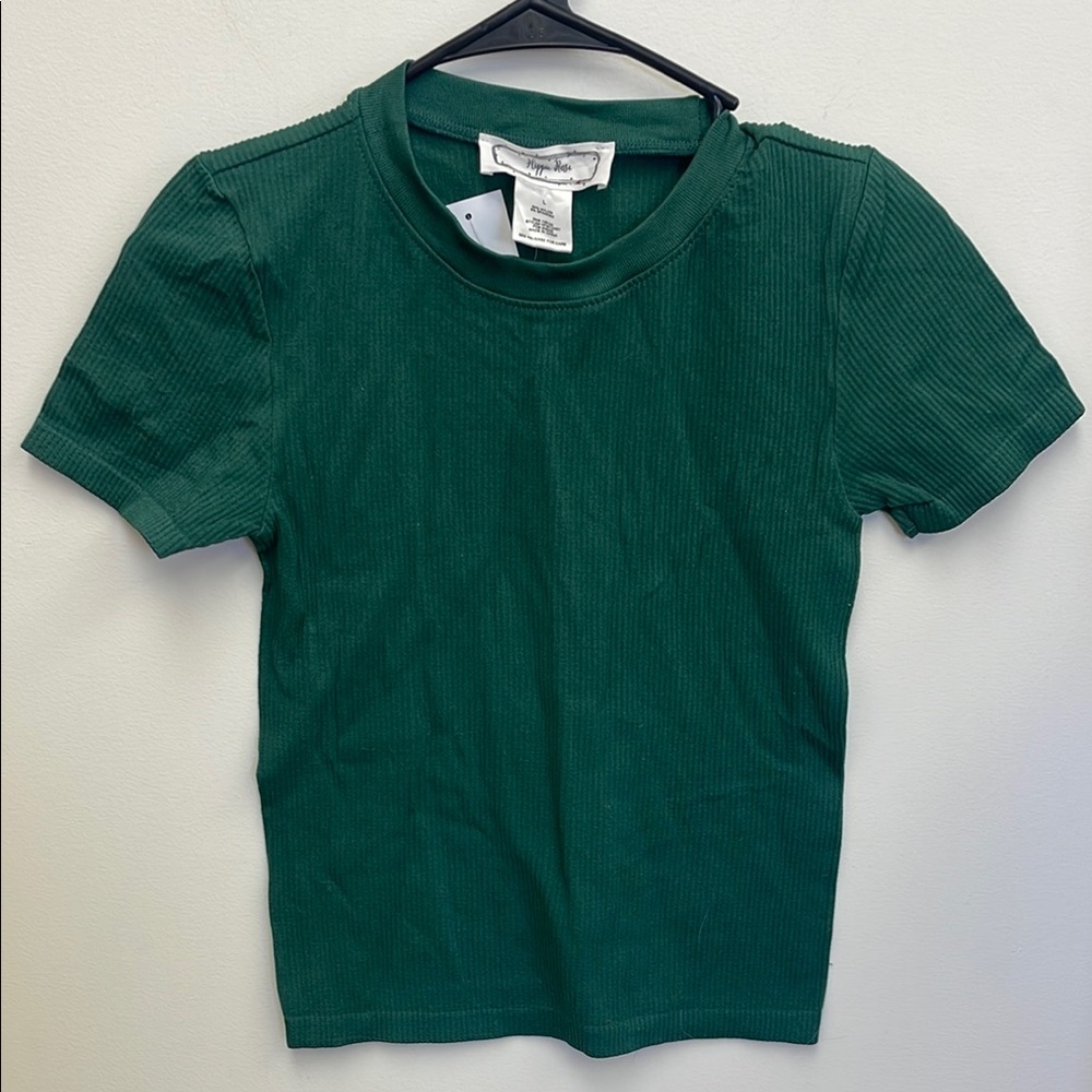 Hippie Rose Green Ribbed Top